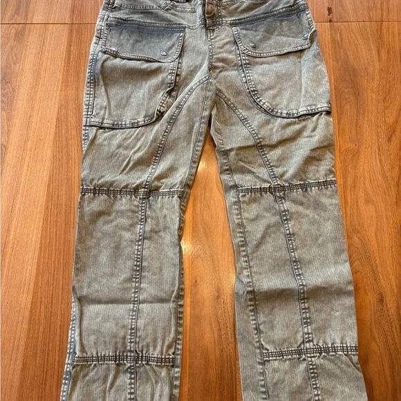 Free People Green Cropped Moto Pants - Picture 2 of 6